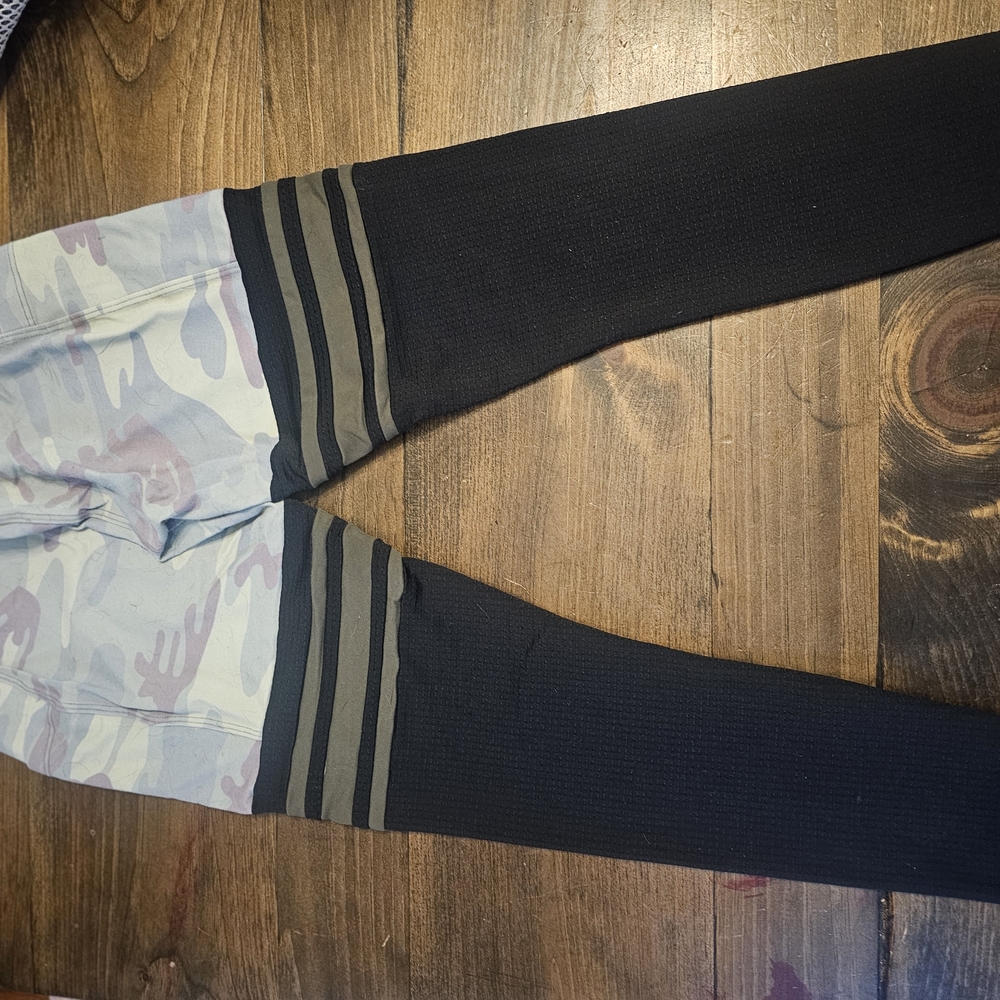 Bombshell Sportswear Gray and Black Leggings with Performance Fabric